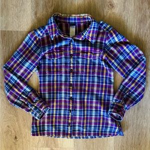 Organic Patagonia Button Up Plaid Flannel Women’s size S